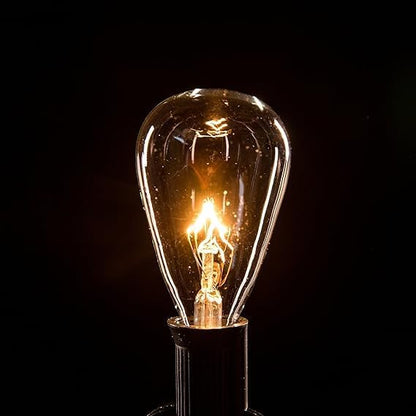 Hometown Evolution, Inc. Vintage Outdoor Patio String Lights with ST11 Clear Light Bulbs (Black Wire, 50 ft)