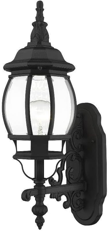 Livex Lighting 7520-04 Outdoor Wall Lantern with Clear Beveled Glass Shades, Black, 21" x 7" x 21" | Lumora
