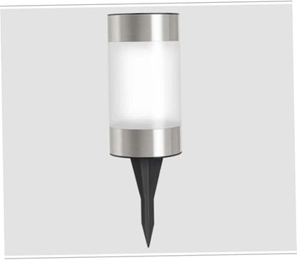 1Pc Solar Power Mini Landscape Lawn Lamp LED Garden Light for Walkway Patio Cylindrical Design Black Silver Outdoor Solar Decor