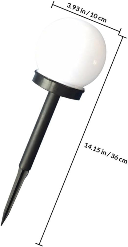 4pcs Solar Path Lights Bubble Globe White LED Outdoor Garden Lawn Landscape Lighting Weatherproof Solar Powered for Walkway and Yard