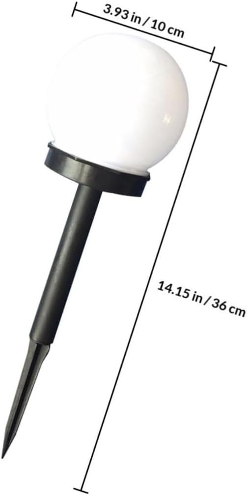 ARTIBETTER 4pcs Solar Path Lights Outdoor White Bubble Ball Shape Garden LED Lawn Landscape Lighting for Yard and Walkway, White Light Solar-Powered Stake Lamps for Garden Use