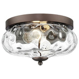 Darkaway Ceiling Light Fixtures Flush Mount Indoor Outdoor Ceiling Light with Water Ripple Glass Shade for Hallway Kitchen Bedroom Porch Living Room Bronze Finish