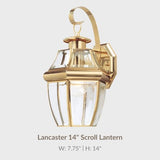 Generation Lighting Lancaster Outdoor Wall Lantern in Polished Brass