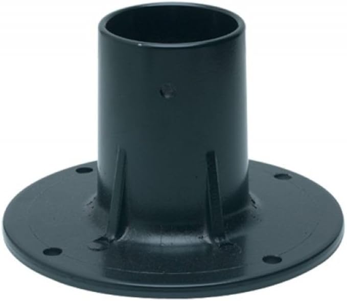 Solus SB-2403 Outdoor Surface Mount Lamp Post Base – Light or Heavy Duty Aluminum Base for 3" Poles - Black | Lumora