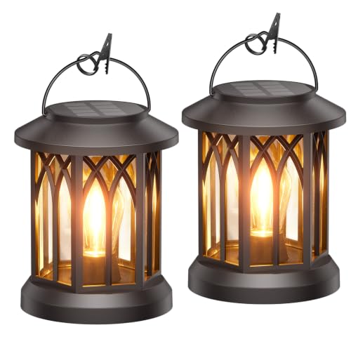 Solar Lanterns Outdoor Waterproof, Upgraded Hanging Solar Lights