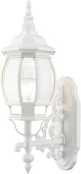 Livex Lighting 7520-13 Frontenac Traditional 1-Light Outdoor Wall Lantern with Clear Beveled Glass Shades, 21" x 7" | Lumora