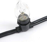 Novelty Lights 25 Feet Heavy Duty Light String with 25 in-Line E12 Sockets, Black - Outdoor Security Flood Light | Lumora