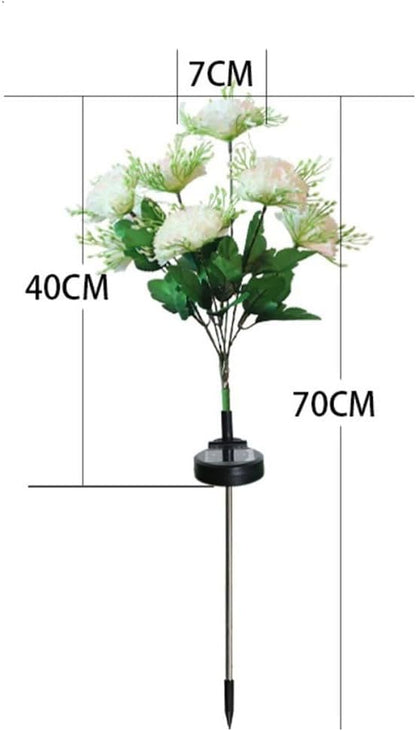 2 Pack Solar Garden Lights IP65 Waterproof LED Stakes 70cm Outdoor Decorative Lighting for Patio Path Lawn Balcony Fence(White)