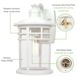 Darkaway 2 Pack Large Outdoor Porch Lights Wall Mount, 15inch Outdoor Light Fixtures Sconces Wall Lighting with Seeded Glass Exterior Lights for Patio Yard House Hallway Doorway Garage
