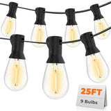 GvvooHome Outdoor String Lights, 25FT LED Waterproof Patio Lights