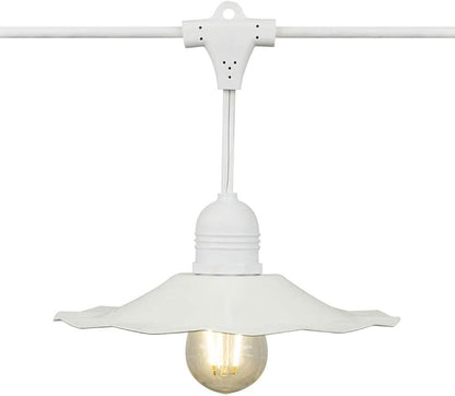 fantado Patio Metal Light Bulb Shade for Outdoor Commercial String Lights, E26, White by PaperLanternStore