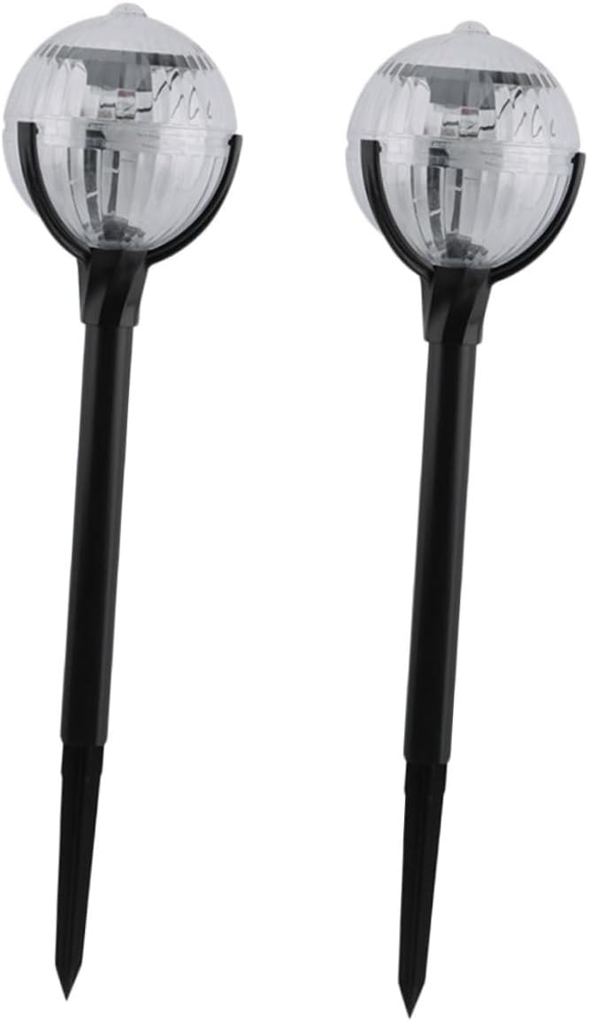 TIDTALEO 2pcs Solar Powered LED Lawn Lights with Color Changing RGB, Outdoor Garden Pathway Lighting, Solar Energy Landscape Lamps for Patio and Yard Decor
