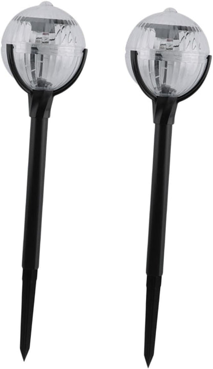 TIDTALEO 2pcs Solar Powered LED Lawn Lights with Color Changing RGB, Outdoor Garden Pathway Lighting, Solar Energy Landscape Lamps for Patio and Yard Decor
