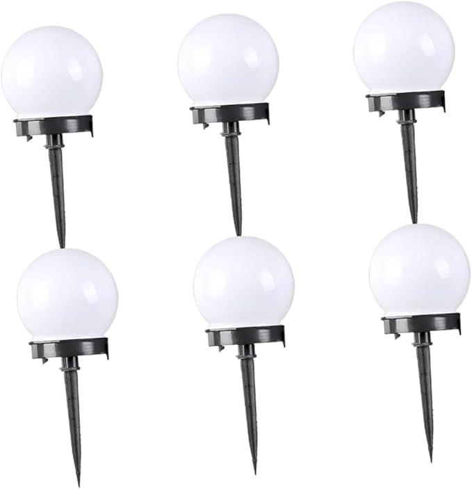 6Pcs Solar Round Grass Light Outdoor Lawn Bulb for Garden Pathway Event Lighting Solar Powered Landscape Lights for Decor