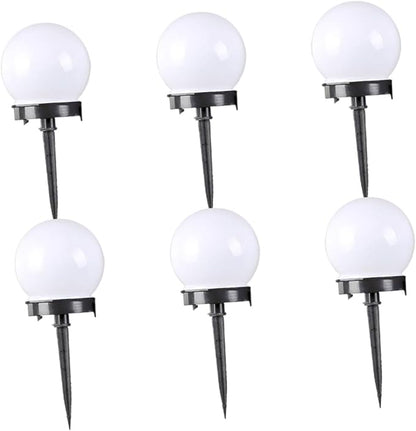 6Pcs Solar Round Grass Light Outdoor Lawn Bulb for Garden Pathway Event Lighting Solar Powered Landscape Lights for Decor