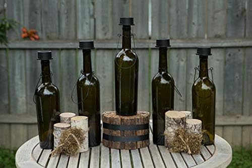 Echo Valley 4579PK4 Afterglow Bottle Lantern Kit Solar Light, 1" Diameter, Black, Copper