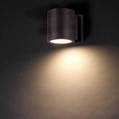 WAC Lighting WS-W2605-BZ Tube LED Outdoor Wall Light Fixture, Dark Sky Friendly Single Light, 3000K, Bronze