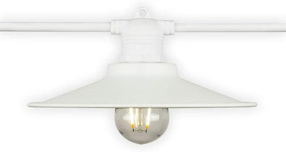 fantado Classic Metal Patio Light Bulb Shade Cover for Outdoor Commercial String Lights, E26, White by PaperLanternStore