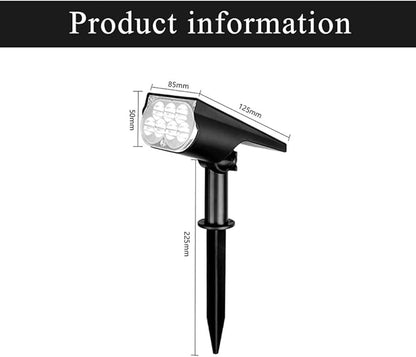 Solar Spot Lights Outdoor, 2 Pack 300LM IP65 Waterproof Solar Landscape Lights with 2000mAh Battery for Pathway, Garden, Yard, Patio（Warm White）