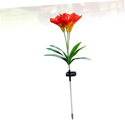 Fork Led Solar Lily Shape Garden Stake Lights Landscape Lamp for Pathway Solar Garden Decor Night Scene Lighting