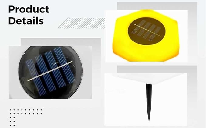 3 Pcs Led Garden Pathway Lights, Solar Outdoor Ground Lights, Hexagon Umbrella Design, Waterproof, Warm White For | Lumora