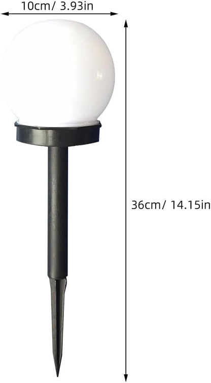 4Pcs Solar Path Lights Outdoor Garden LED Lawn Lamps White Bubble Globe Solar Panel Landscape Lighting for Yard Walkway Patio Use