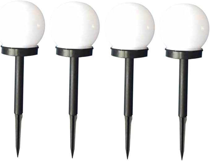 Vaguelly 4pcs Solar Pathway Lights Ball Bubble Shape Led Solar Panel Garden Lights Outdoor for Walkway Patio