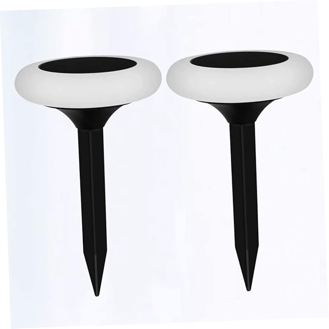 Angoily 2pcs RGB Solar Ground Light Colorful Outdoor Landscape Lamp for Pathway Driveway Easy Installation Garden Decor