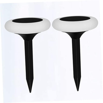 Angoily 2pcs RGB Solar Ground Light Colorful Outdoor Landscape Lamp for Pathway Driveway Easy Installation Garden Decor