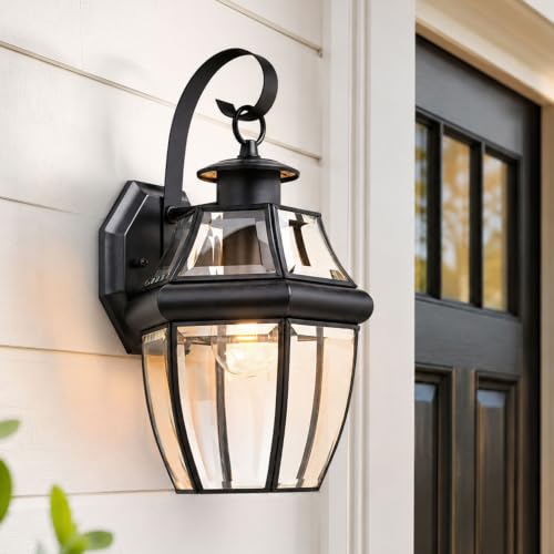 Generation Lighting Lancaster 1-Light 14-Inch Outdoor Wall Lantern in Black