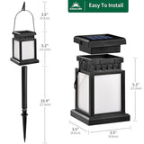 GIGALUMI Solar Lanterns Outdoor Waterproof 8 Pack Flame Effect Flickering