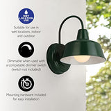 Design House Mason Outdoor Wall Light, 8", Forest Green