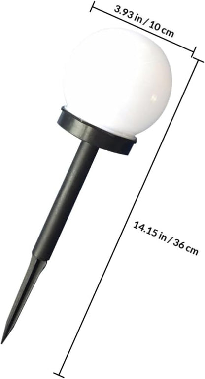 FUOYLOO 4pcs Solar Sphere Lights Outdoor Garden LED Pathway Lights White Bubble Shaped Solar Panel Landscape Lawn Pathway Lighting for Yard