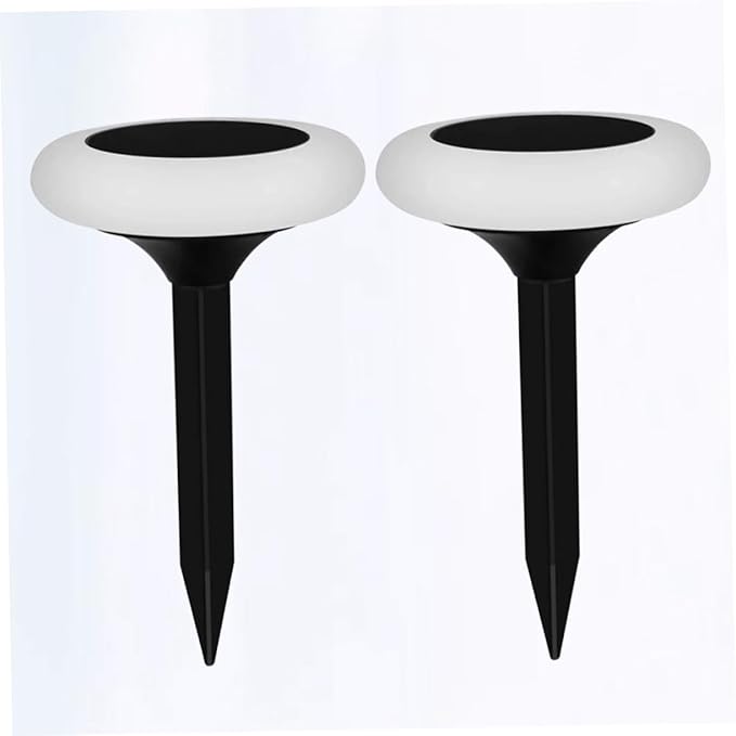 POPETPOP 2pcs Outdoor Solar Lights RGB Led Ground Plug Energy Efficient Garden Solar Light for Walkway