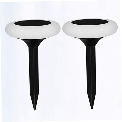 POPETPOP 2pcs Outdoor Solar Lights RGB Led Ground Plug Energy Efficient Garden Solar Light for Walkway