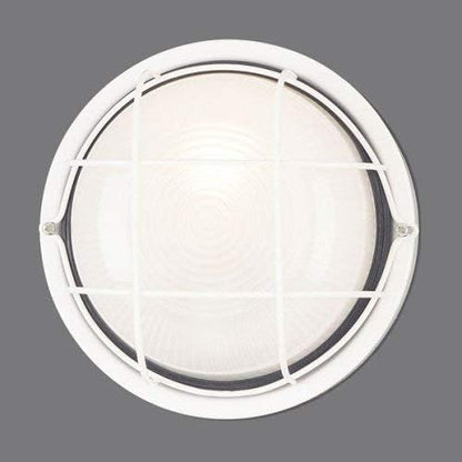 Westinghouse 6783600 One-Light Outdoor Wall Fixture, White Finish, White Glass Lens, Round