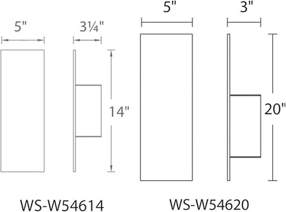 WAC Lighting dweLED, Icon 20in LED Indoor and Outdoor Wall Light 3000K in Black
