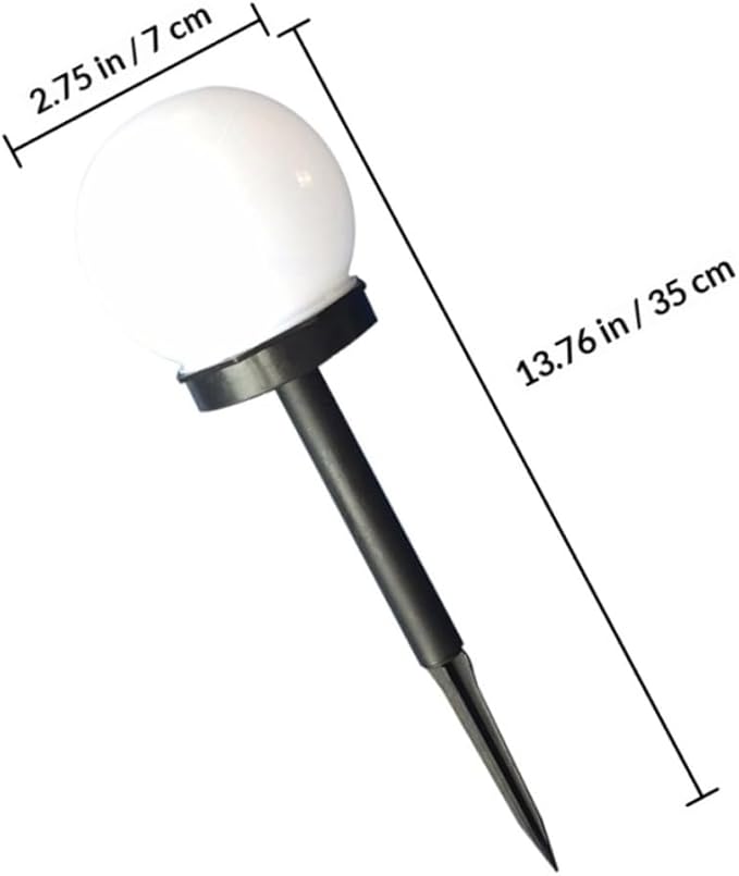 4pcs Outdoor Path Lights Warm White Crackle Globe Sphere Lights Garden Lawn Lighting