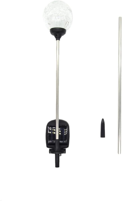 COHEALI 4pcs Solar Color-Changing LED Glass Ball Lawn Lights, Outdoor Garden Landscape Ground Plug Pathway Lighting, Solar Powered Stake Lamps for Yard and Patio