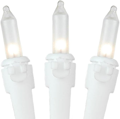 Novelty Lights 50 Feet 100 Bulb Incandescent Mini Light String, Frosted with 6-Inch Spacing on White Wire, UL Listed Commercial Grade Indoor/Outdoor Mini Lights, Connectable End-to-End