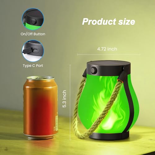 Hompavo Gen2 Solar Lanterns Outdoor Waterproof with Ultra-Real Flame Green