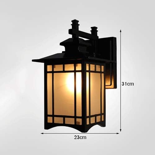 Outdoor Lamp Post Light Fashion Vintage Exterior Rainproof Wall Sconce Lantern Square Black Single-Light Outdoor Wall Lighting Rustproof Aluminum Wall Mount Lamp Edison E27 Retro Bulb Patio Fence Comm