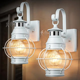 Lamomo 2-Pack White Motion Sensor Wall Lights, Porch/Garage/Deck