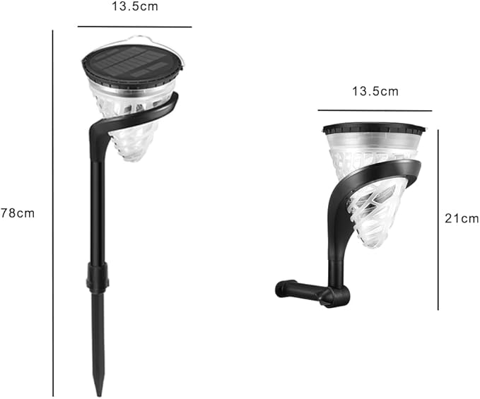 Solar Pathway Lights Outdoor 2 Pack, Auto On/Off Waterproof Landscape Lighting for Walkway Garden Yard, Adjustable Temperature Warm Light Cool/Warm, 3000K/6000K 8h+