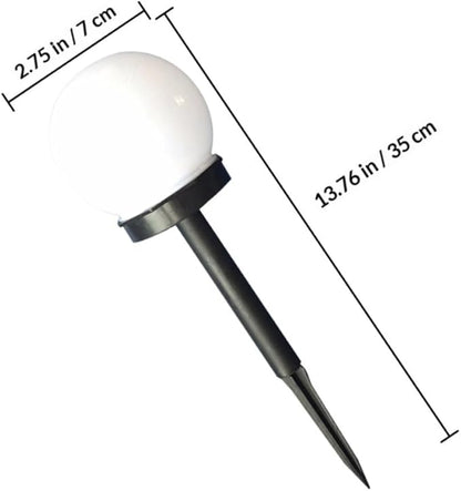 Uonlytech 4pcs Solar Pathway Lights White Round Ball Shape Crackle Globe LED Garden Solar Panel Lights for Outdoor Lawn and Patio Warm