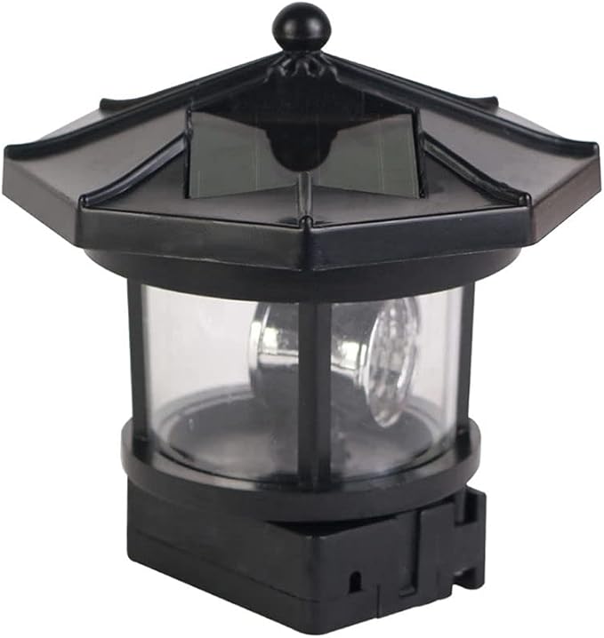 Hemoton Outdoor Solar Lights,Rotatable LED Solar Lighthouse,Outdoor Light Beacons Tower,Waterproof Walkway Lights, Garden Lights Lawn Lantern,Lamp Towers for Garden Yard Outdoor Decor