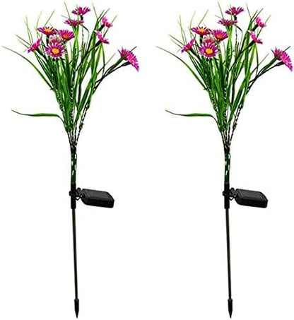 Solar Garden Stake Lights,28 LED Daisy Flower Decorative Lights Outdoor Waterproof Solar Powered Landscape Lights for Yard/Patio/Walkway/Pathway/Path Light (Pink)