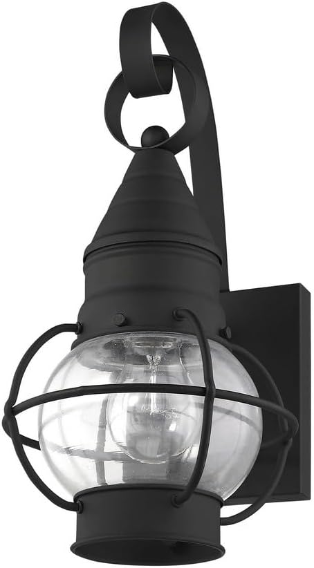 Livex Lighting 26900-04 Transitional One Light Outdoor Wall Lantern from Newburyport Collection in Black Finish | Lumora