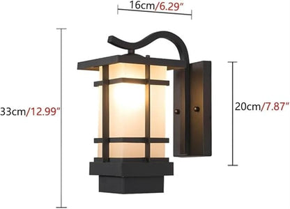 European Style Fence Rectangle Wall Lamps,Garden Outdoor Waterproof Lights,American Retro lized Gate Corridor Aisle Mounted Light Compatible with Balcony Gazebo