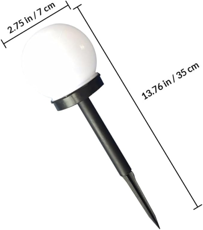 Housoutil 4pcs Warm Light Solar Ball Bubble Shaped Outdoor Pathway Lights with White Solar Panel Garden Lawn Lamps for Landscape Lighting